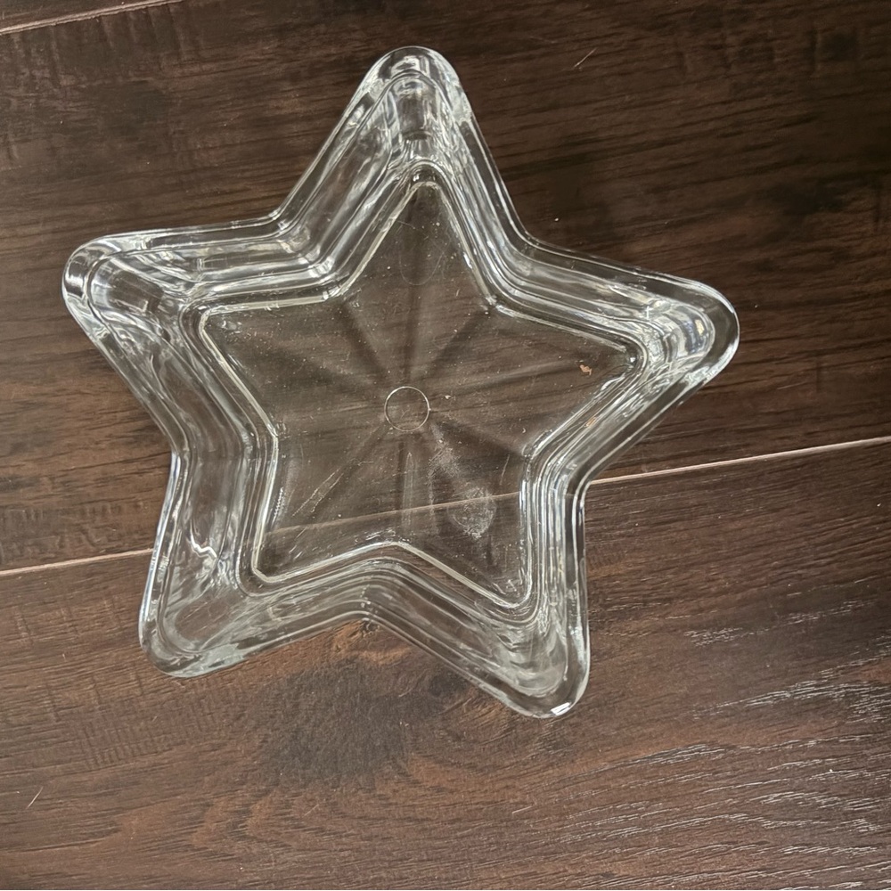 Crate and Barrel Clear Star-Shaped Glass Dish